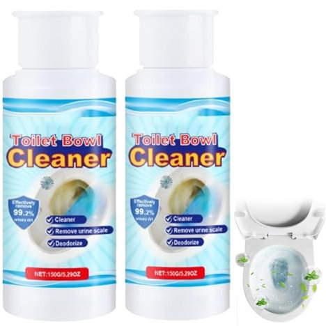 Limpiador de inodoro de espuma con gas sin contacto, limpiador de inodoro en polvo, limpiador de inodoro de espuma efervescente para inodoros, orinales, limpieza de tuberías (2 unidades)