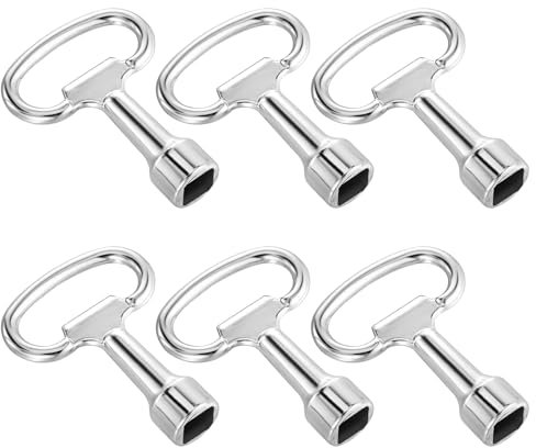 JIEYAO 6 Stück Vierkantschlüssel, Steckschlüssel Universal 8mm Schaltschrankschlüssel Metall Wasserhahn Schlüssel Edelstahl Schrankschlüssel Entlüftungsschlüssel Für Gas Wasserzähler Kasten