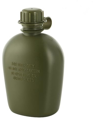 M-Tac Military Field Bottle 1 Litre - BPA-Free, Robust Water Bottle for Outdoor, Camping & Survival - Lightweight, Dishwasher Safe, Microwave Safe, Olive