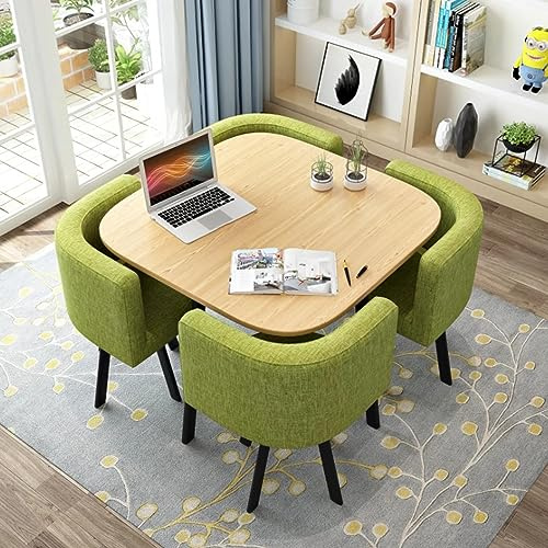 Modern Round Dining Table Set with 4 Chairs Small Office Conference Room Furniture Stylish Kitchen & Lounge Dining Room Decor (31.5 Diameter)