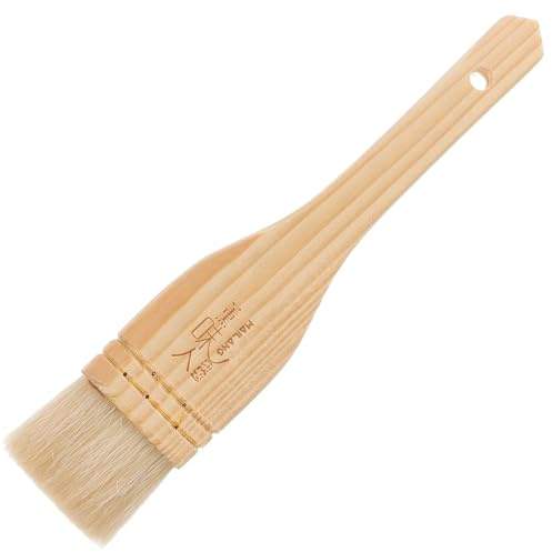LOEFLIFA Cepillo de Repostería y Barbacoa Grande de Pelo de Oveja Natural, Resistente al Calor, para Cocina y Pastelería, Adecuado para Barbacoas, Horno y Picnic, Utensilio de Cocina