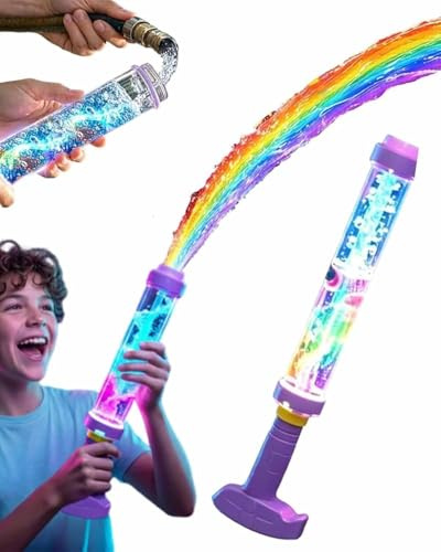 Pistolet à Eau LED Arc-en-Ciel Lumineux, Effet Feux d'artifice, pour Enfants et Adultes, Pistolet à Eau Haute Pression idéal pour Les fêtes d'été à la Piscine, la Plage et Les Jeux en extérieur (1PC)