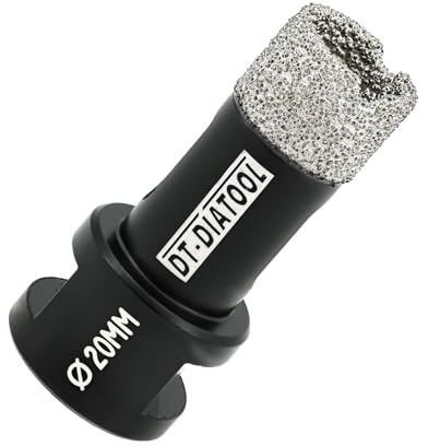 DT-DIATOOL Punte per Trapano Diamantate 20mm per Perforazione a Secco Piastrelle Porcellana Marmo Ceramica Granito