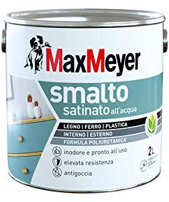 Maxmeyer Smalto All'Acqua Poliuretanico Satinato Bianco 2 L