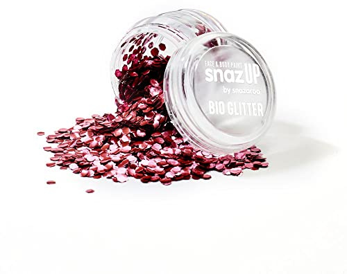 Snazaroo Bio Glitter Face and Body Paint, Biodegradable Chunky Gliter, Red Colour, 3g