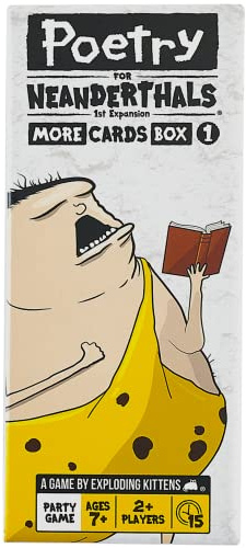 Poetry for Neanderthals Expansion Pack by Exploding Kittens - 2+ Players - Ages 7+ - 15 Minutes to Play - Original Game Required, 500 Cards - Party Game, Ideal for Family Night, Kid and Adult