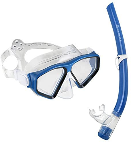 US.Divers Combo TIKI | Erwachsenen Tauchset, Maske und Schnorchel mit 180° Panoramablick, UV-Schutz, Anti-Beschlag und auslaufsicheren Gläsern für Wasserausflüge und Schnorcheln