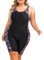 IBAKOM Women One-Piece Swimsuit Tummy Control Plus Size Swimsuit Rash Guard Boyleg Monokinis Surfing Bathing Suit Contrast Colors Firework 4XL