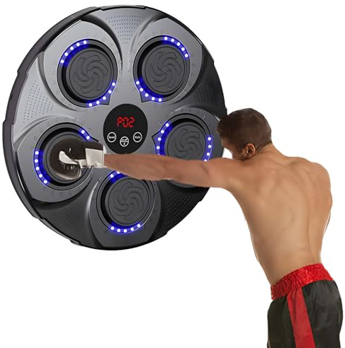 Máquina de Boxeo Música Adulto - Extra Large a Parete Professionale a LED Dinamico a Bluetooth Smart con Musica Elettronica a 9 Velocità per Bambini e Adulti per Casa, Altura de instalación Ajustable