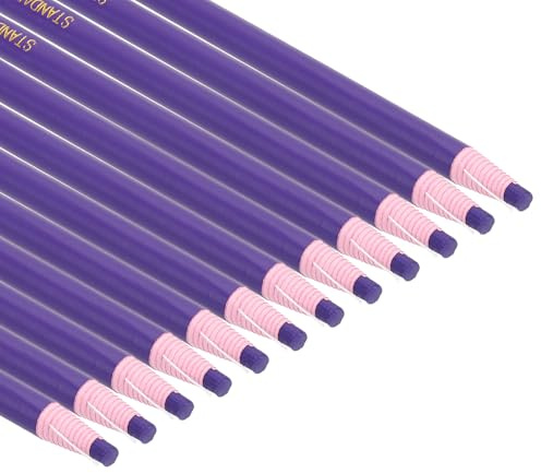 PATIKIL Pennarelli Staccabili, 12pz Matite Cera Grasso Legno per Indumenti in Vetro Pellicola da Disegno Carta Vinile Metallo, Viola