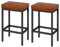 YMYNY Bar Stools, 66 cm Bar Stools Set of 2, Caramel Brown Breakfast Bar Stools, PU Leather Barstools, Bar Stool Chair with 6 cm Thick Cushion and Metal Base for Kitchen Island Counter, Pub, HBS513J