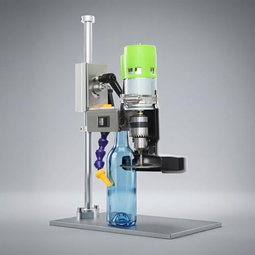MINRS Tagliavetro per bottiglie 150W, tagliabottiglie elettrico da 6000 giri/min, tagliavetro con 7 velocità per bottiglie di vino, vetro marino, artigianato, vaso fai-da-te