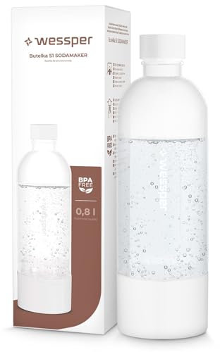 Wessper Botellas de Repuesto para Máquina para Soda | Botella de PET de 800ml de Alta Calidad | Botella 0,8L sin BPA para el Burbujeador de Agua de Plástico Reciclado | Blanco