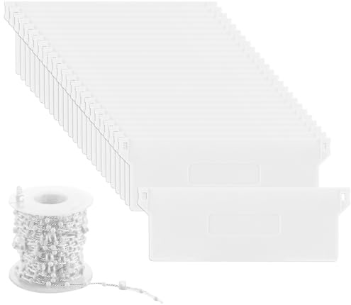 LDHHYH 31 Piezas Contrapesos para Cortina Vertical 127 mm, Persiana Vertical con Cadena Blanca 10 m, Accesorios Cortinas Verticales y Listones Blancos