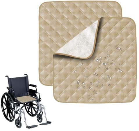 HOVCEH Inkontinenzeinlagen für Stühle, waschbar, Stuhl-Inkontinenzunterlage für Männer und Frauen, wiederverwendbar und auslaufsicher, wasserdicht, Sitzschoner für Stuhl, Sofa, Bett, 56 x 53 cm, Beige