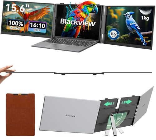 Blackview DCM8 Ecran Portable 15,6, 100% sRGB, 1200P FHD IPS,Certifié TÜV, Triple Ecran PC Portable 14–17,3, Compatible Mac, Windows, Chrome (1kg)