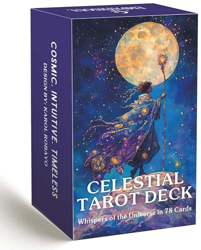 Tarot Celestial Baraja única, 78 Cartas de Tarot cósmico con guía, Tarot de Bruja Moderno para Principiantes y lectores experimentados, Herramienta de adivinación y adivinación Espiritual