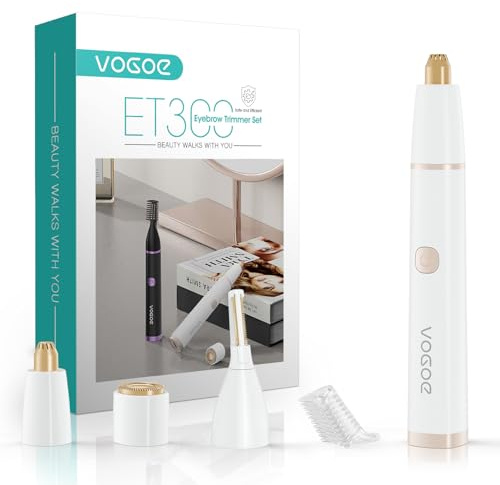 VOGOE Regolatore Sopracciglia Elettrico 3-in-1 per Donne, Epilatore Viso Donna Indolore, Ricaricabile e Portatile, per Labbra, Mento e Guance (Bianco)