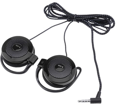 Auriculares de clip con cable | Auriculares estéreo de 3,5 mm con gancho para la oreja | Correr, trotar, senderismo, escalada, auriculares de fundición muerta, accesorios para teléfono móvil, cómodos