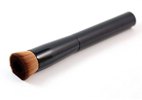 jojofuny Brocha Cóncava para Base Líquida Negra Mango de Madera Pincel Facial para Maquillaje Mujer Apta para Piel Sensible Herramienta Cosmética Portátil y Ligera