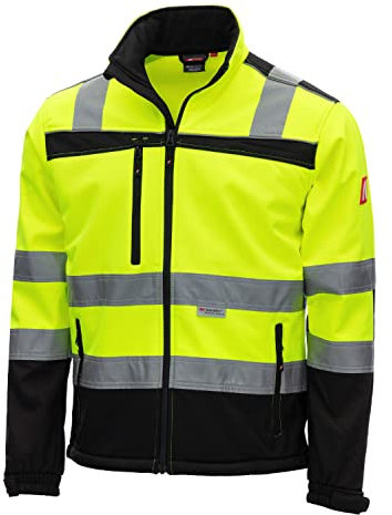 NITRAS Motion Tex Viz 7171 Giacca di avvertimento - Giacca Softshell in colore di avvertimento per il lavoro - Giallo neon - S