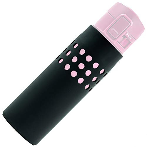FLASKGEAR Protect & Go Silicone Sleeve Cover compatible with Zojirushi Brand Insulated Vacuum Thermos Water Bottle (BLACK, 16 oz / .48 litre)