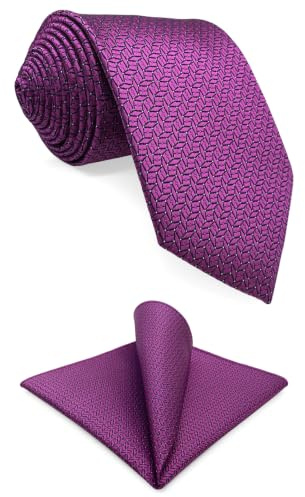 S&W SHLAX&WING Herren Tie Luxury Krawatte Fuschia Color Sólido Dünne 6cm y Einstecktücher