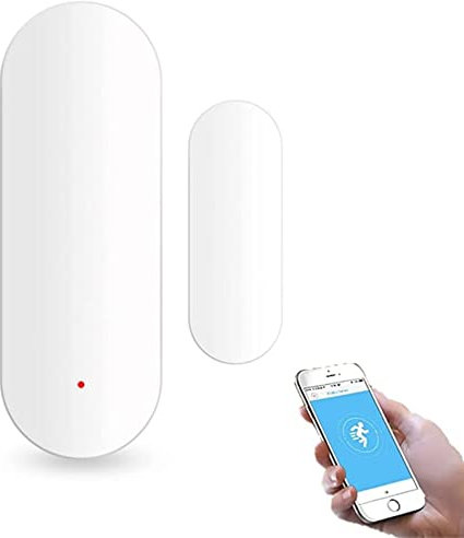 Sensor Puerta WiFi Marca España Sensor Ventanas WiFi Detector Apertura Smart Life, Tuya, Alexa, Google Home, Inalámbrico Independiente Pequeño Sin Cables