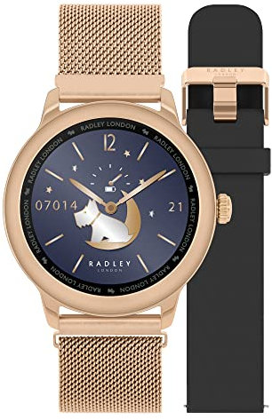 Radley Ladies Series 7 Set Rose Gold Mesh & Black Silicon Strap Watch RYS07-4004-SET