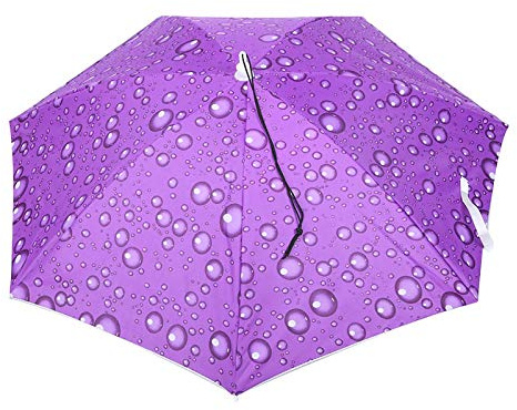 Chapeau Parapluie, 77cm Écran Solaire Coupe-Vent Mains Libres Tête Parapluie Cap Paraplui Monté Sur La Tête Paraplui Chapeau Pliant pour Adultes et Enfants Hommes Femmes (Violet)