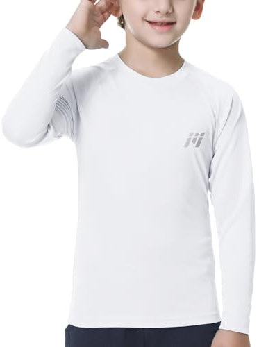 MEETWEE Kinder Jungen UV Shirt Langarm Schwimmshirt Badeshirt Lange SPF 50+ Sonnenschutz Top Rashguard Badebekleidung Schnelltrocknend