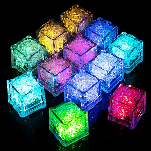Jiosdo Kids Sensory Toys, 12PCS Led Light Up Bath Toys For Toddlers, Liquid Sensor Bath Lights For Kids, Sensory Bath Toys For Children, Light Up Ice Cubes For Bath