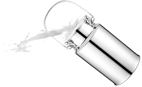 GoHaiDe 201 Edelstahl-Milchkännchen Transportkanne aus Edelstahl mit DREI Verschlussclips und Silikondichtung zum,3L