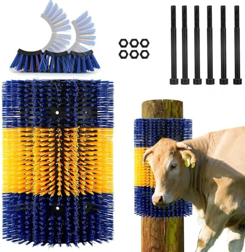 Brosse à gratter universelle pour cheval avec 12 vis, brosse à gratter semi-circulaire pour animaux de ferme, brosse de massage pour mouton, cheval, vache, cochon, grattoir pour chevaux (17,5 x 11,8
