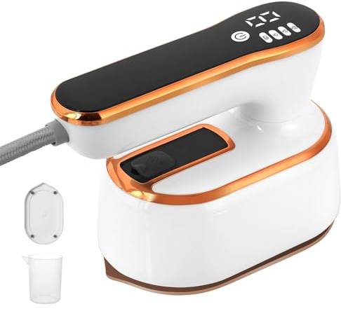 AUAUY Ångstrykjärn, 1 000 W reseånggenator, vikbar kompakt bärbart resejärn, handstrykningsmaskin, torrstrykning ånga, litet strykjärn, ånga för hem och på vägen