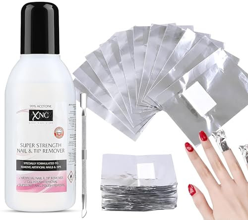 Nail Polish Remover Kit with Foil Wraps, Professional Acetone Soak-Off System, Gel and Shellac Removal