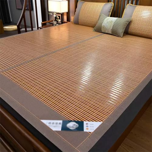JJPSQHRV Tappetino rinfrescante materassino Estivo in bambù Naturale Stuoia di bambù Pieghevole rinfrescante for Letto casa Dormire Scuola dormitorio Marrone(80cmx190cm)