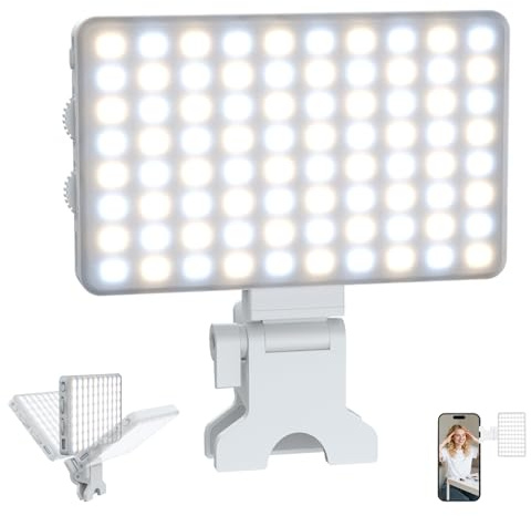 Lampe Selfie LED Rechargeable pour téléphone – 3 Modes de Couleur, pour iPhone & Android, lumière d’appoint Portable pour Photographie/Enregistrement vidéo/conférences/Vlogs/Maquillage/TikTok, Zoom
