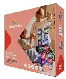 Cleverclixx Kugelbahn-Kreativ-Bausatz in Pastellfarben 70 Teile, langlebiges Magnetspielzeug, Robustes Lernspielzeug, erweiterbare Sets, für Kinder ab 3 Jahren