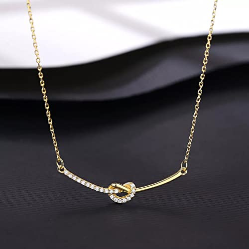 LYGBAOFUL Knot hänge halsband för kvinnor smycken 925 Sterling Silver kedja länk gåvor