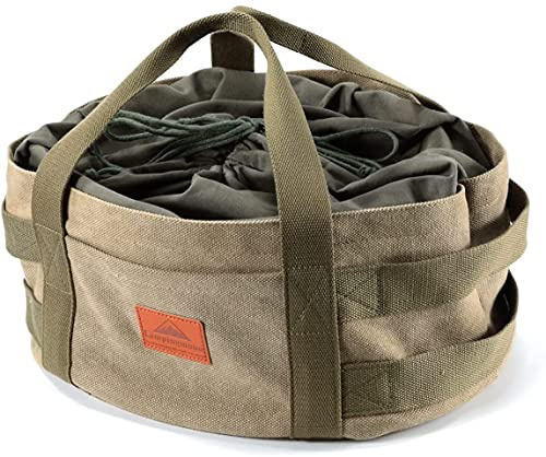 camping moon Carry Bag for 12-inch Dutch Oven Durable Canvas w/Handle Drawstring DO-32BK