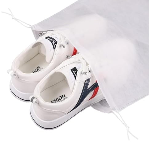 30 eco-friendly travel shoe bag storage bags, non-woven breathable dust-proof bag with rope, suitable for storing shoes and bags, isolate dust and keep shoes and bags clean and tidy. (9.8inX13.77in)