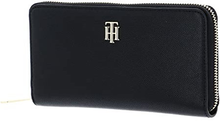 Tommy Hilfiger Damen Geldbörse TH Timeless Large Za aus Kunstleder, Schwarz (Black), OneSize