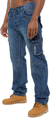 BRAND KRUZE KZ103 Pantalon cargo en denim pour homme Toutes tailles