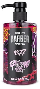 BARBER MARMARA Rasiergel Männer No.77 - Herren Rasiergel transparent 500ml - Shaving Gel Men - für eine präzise Rasur der Bartkonturen - optimales Gleiten - Kühlt die Haut - mit Pumpenspender