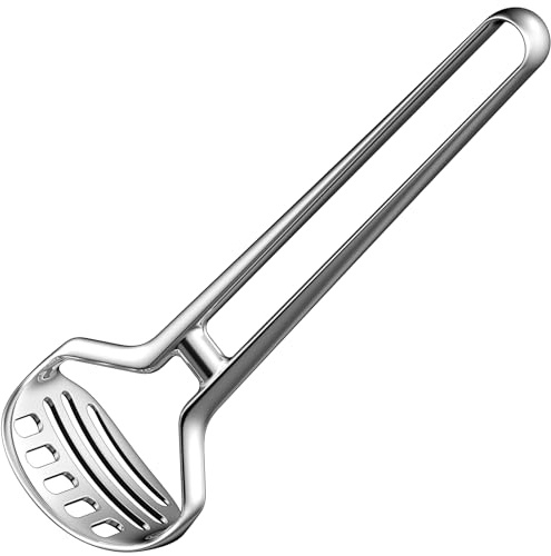 Heavy Duty Stainless Steel Potato Masher – Durable & Rustproof – Unique One-Piece Design for Quicker Mashing root vegetables, avocados, apples, beans, and nuts – 11-inch Long, Dishwasher Safe