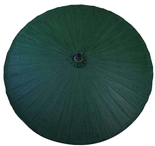 Parapluie Classique En Papier Huilé, Parasol De Jardin Fait À La Main (mât De Parapluie En Bambou Φ35mm) Portable/détachable, Parasol Décoratif À Thème, 2m (Color : Dark Green)