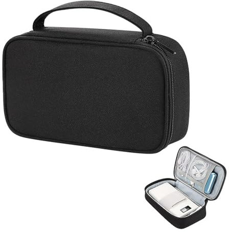 VIKY Schwarz Kabeltasche Organizer,Universal Elektronik Organizer,Tragbare Cable Bag Ladekabel Organizer,Reisen Kabel Organizer Tasche für Festplatte Ladegerät Power Bank USB Sticks und Speicherkarte