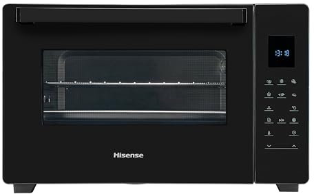 Hisense, HOM45D - Fornetto elettrico 45L, tre livelli di cottura a convezione, girarrosto, comandi touch, programmi automatici