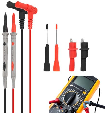 ALAMSCN Multimeter Test Leads 1000V 20A Probe Test Lead with Alligator Clip Multimeter Leads Multi Meter + Multimeter Probes Needle for Digital Electrical Testing